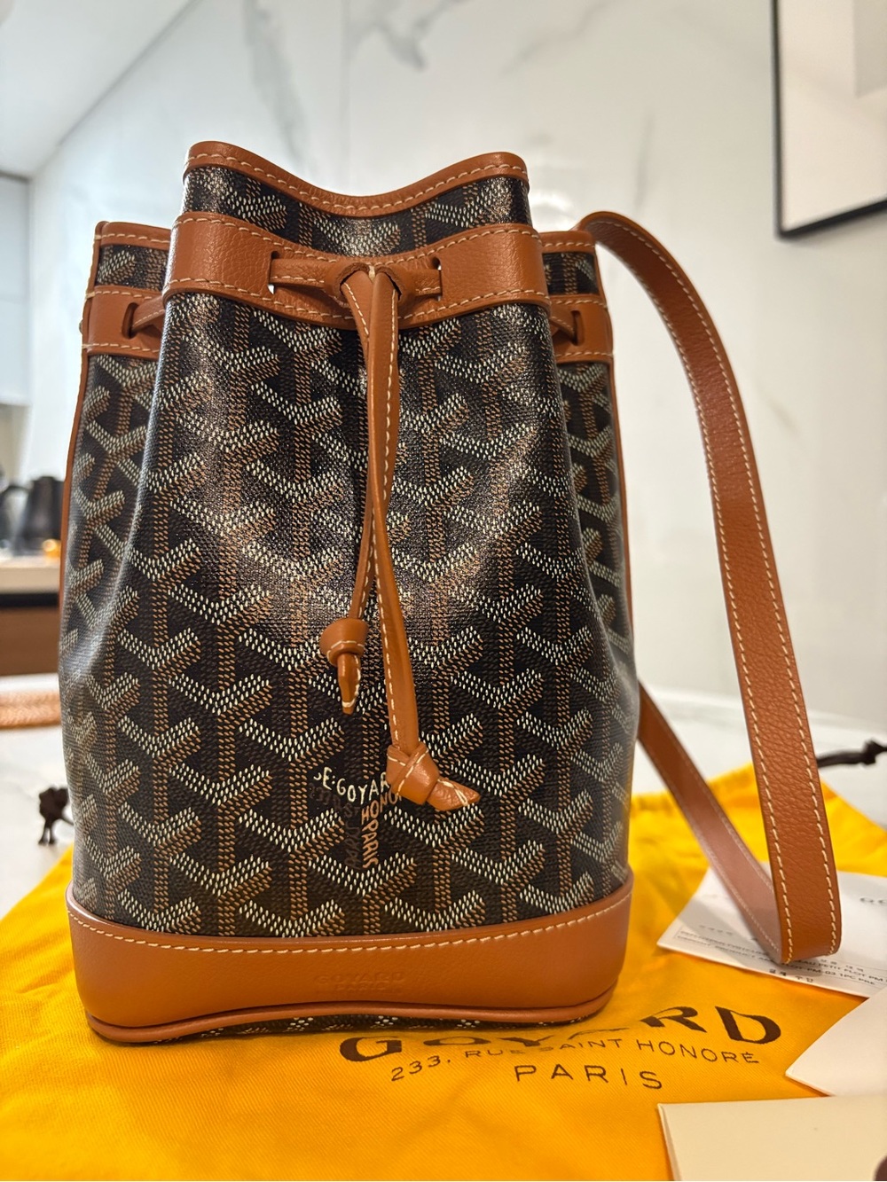 Goyard petite flot Brown & Tan  Bucket Crossbody